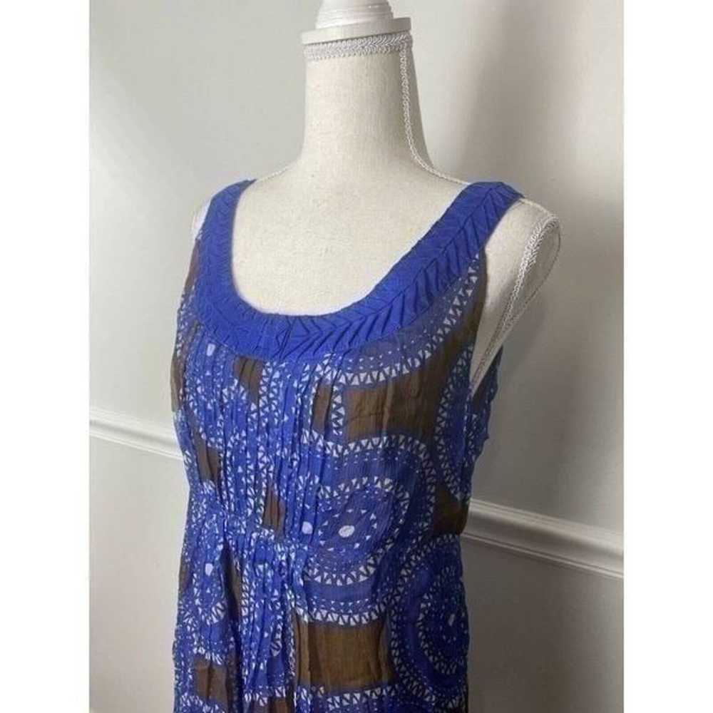 Tory Burch Dress 8 Blue Paisley Silk Sleeveless S… - image 2