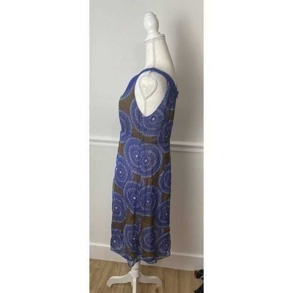 Tory Burch Dress 8 Blue Paisley Silk Sleeveless S… - image 4