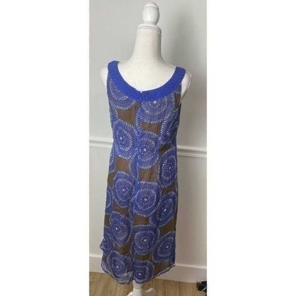 Tory Burch Dress 8 Blue Paisley Silk Sleeveless S… - image 5