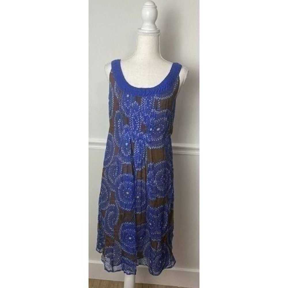 Tory Burch Dress 8 Blue Paisley Silk Sleeveless S… - image 7