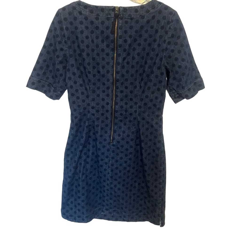 Boden Freya Dress Women's Sz 8 Blue Polka Dot Den… - image 4