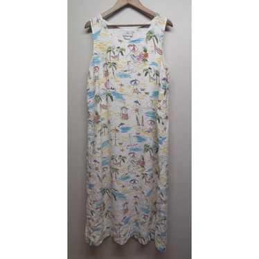 Hot Cotton Linen Maxi Dress Women Size XL White N… - image 1