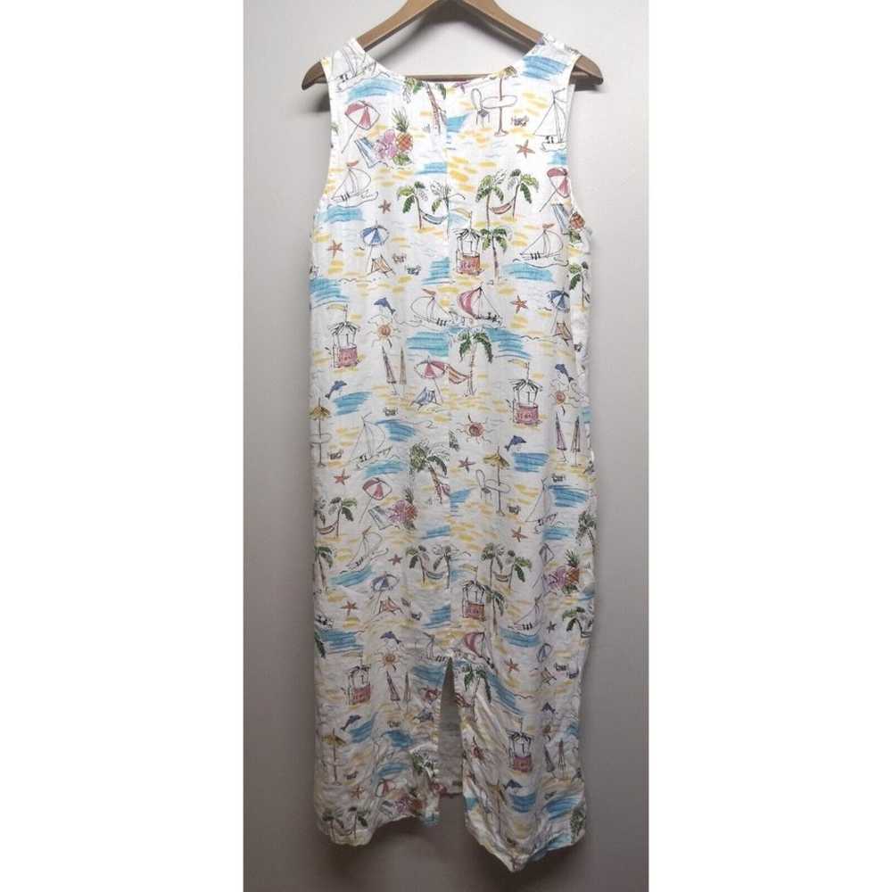 Hot Cotton Linen Maxi Dress Women Size XL White N… - image 4