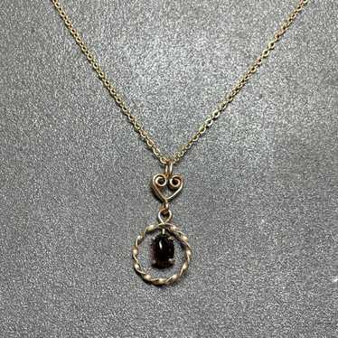 Vintage Krementz Garnet 14k Necklace - image 1