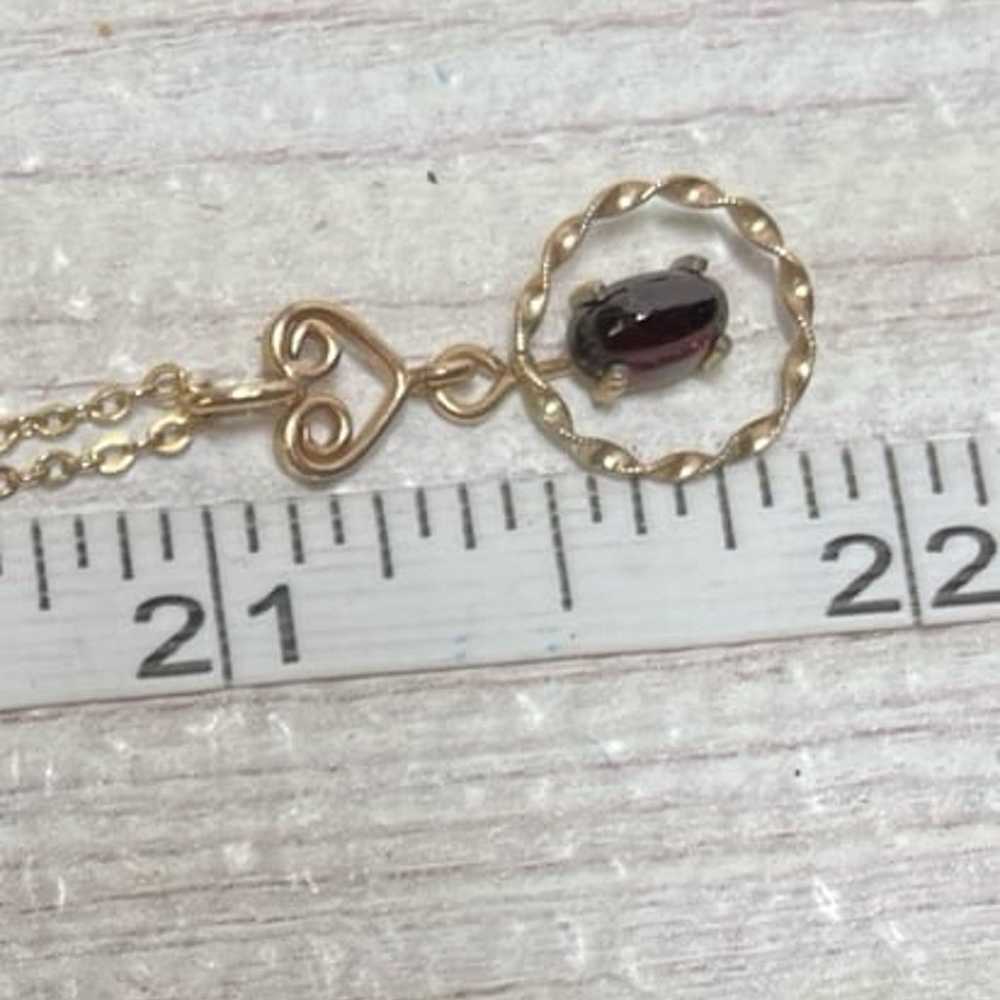 Vintage Krementz Garnet 14k Necklace - image 3