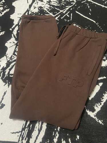 Fuck The Population FTP Embossed Sweatpants Brown - image 1