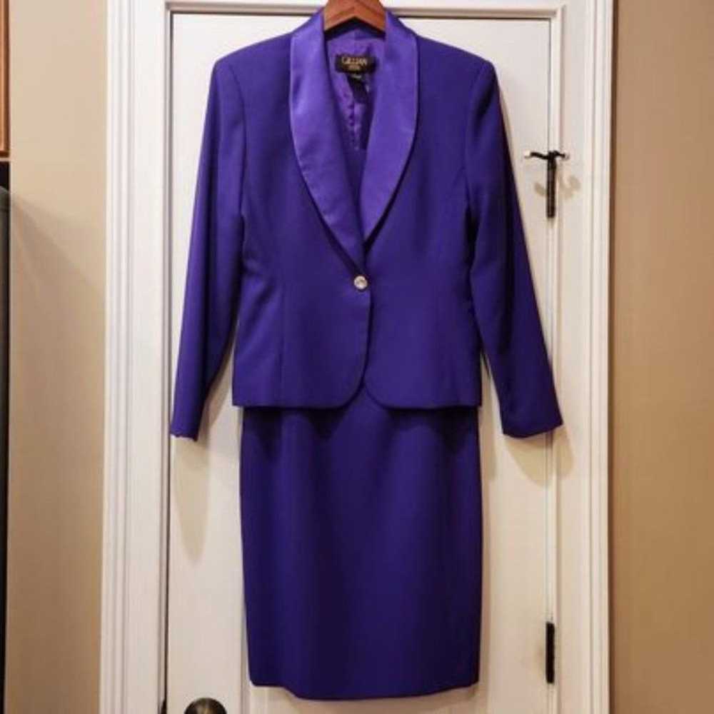 Tank Dress & Satin Lapel Jacket Purple Sz 4& Rhin… - image 2