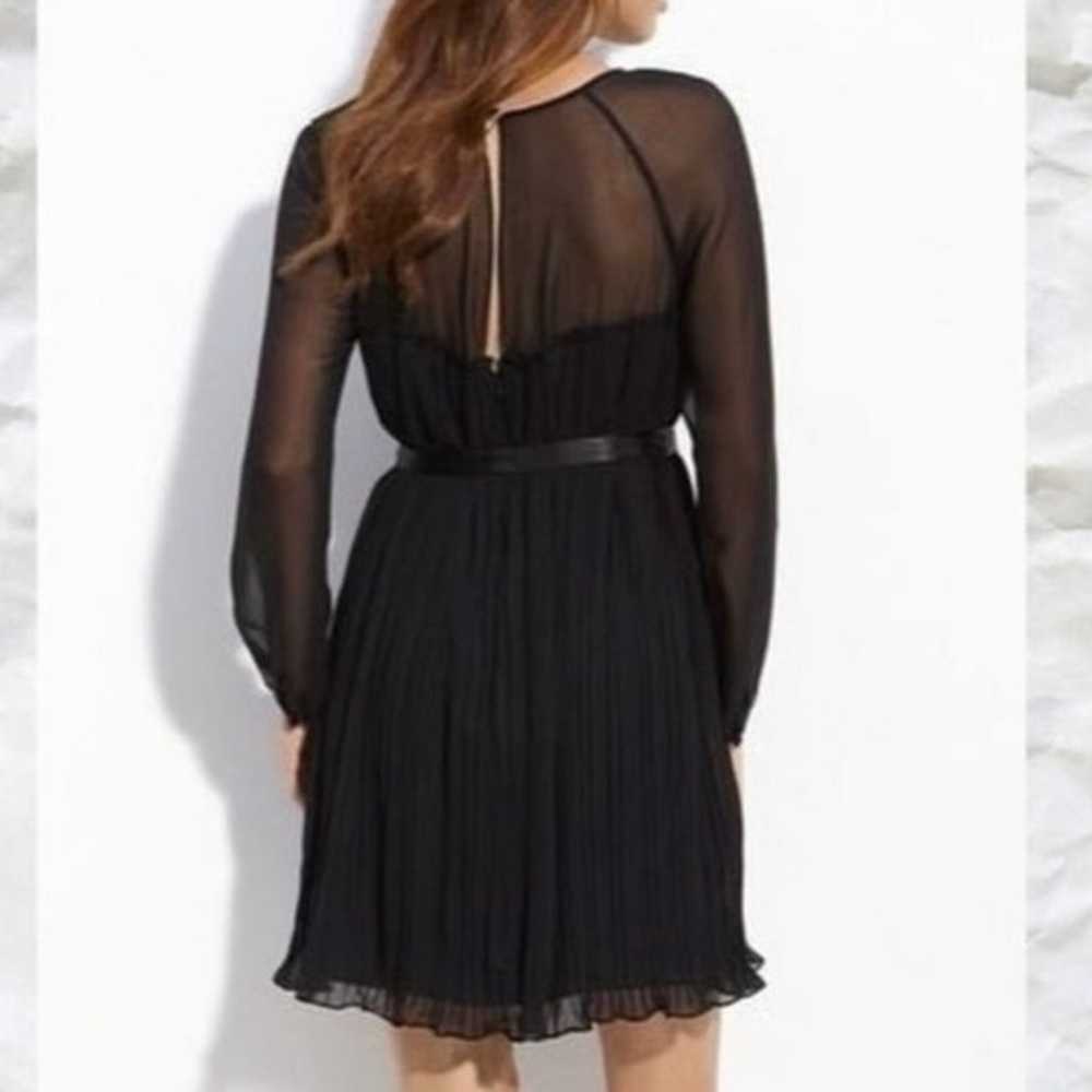 Aidan Mattox Black Pleated Chiffon Long Sleeve Ti… - image 3