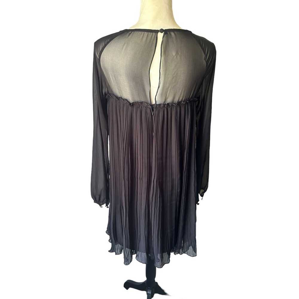 Aidan Mattox Black Pleated Chiffon Long Sleeve Ti… - image 6