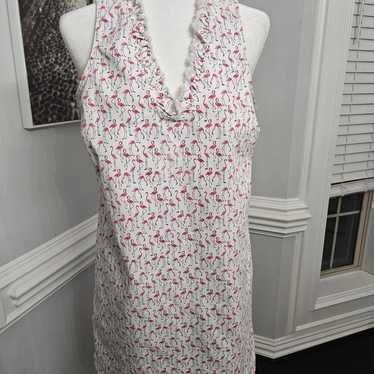 Tommy Bahama denim stretch Flamingo shift dress si