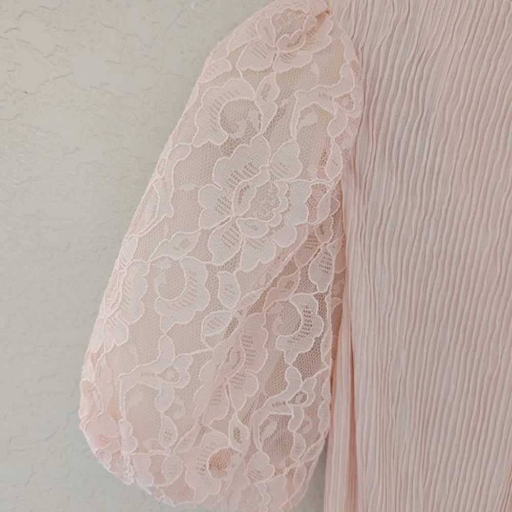 Vintage Leslie Fay Petites Pink Dress Lace Puff S… - image 7