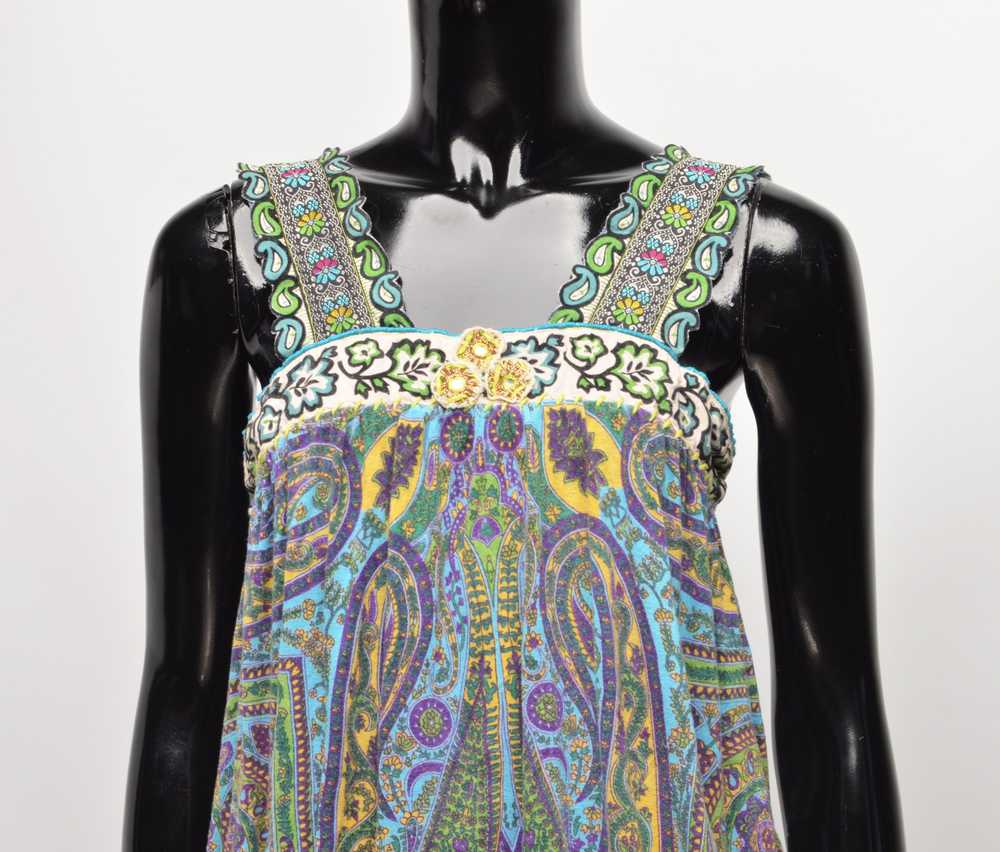 Free People Free People Y2K Boho Paisley Blouse T… - image 2