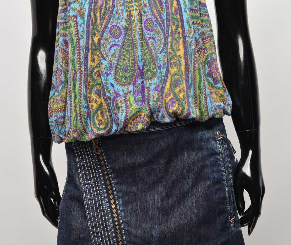 Free People Free People Y2K Boho Paisley Blouse T… - image 3