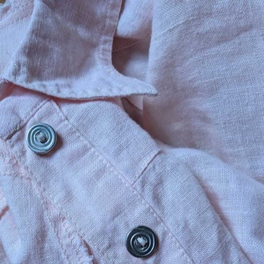 Light Pink 100% Linen Shirt Dress Size S - image 6