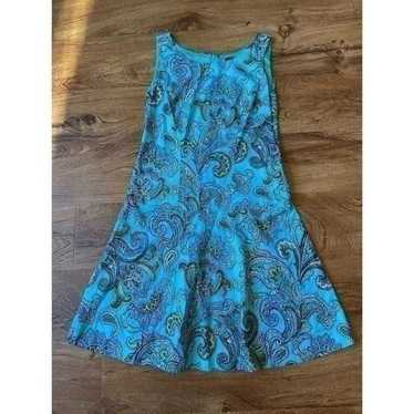 346 Brooks Brothers aqua/turquoise sleeveless dres