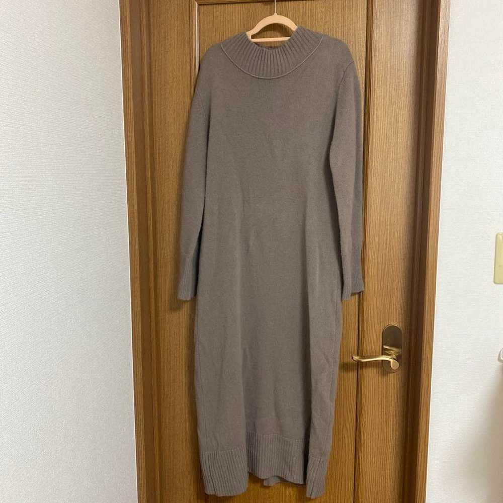 INDIVI Knit Long Dress, Size 38, Beige - image 1