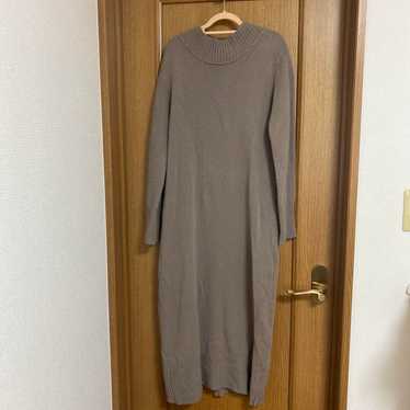 INDIVI Knit Long Dress, Size 38, Beige - image 1