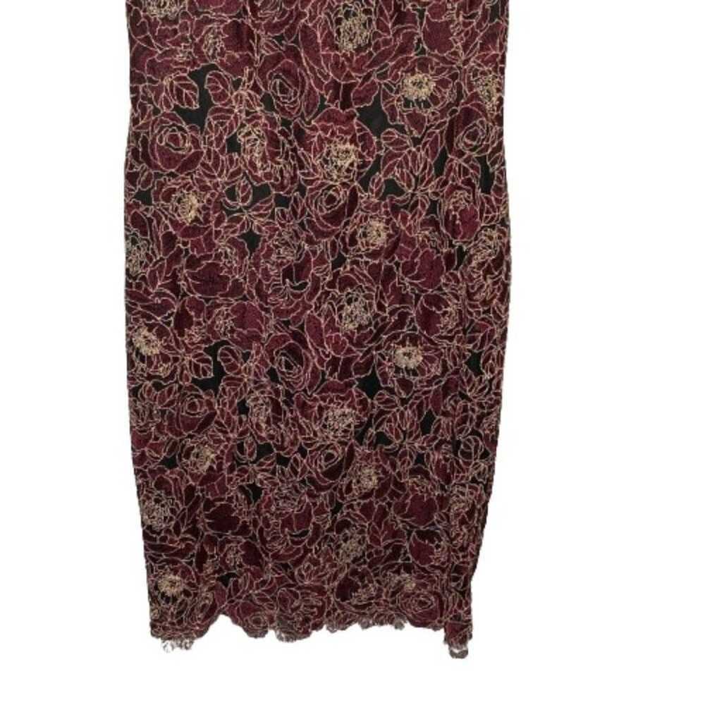 Tadashi Shoji Rose Motif Sheath Dress Size 10 Bur… - image 4