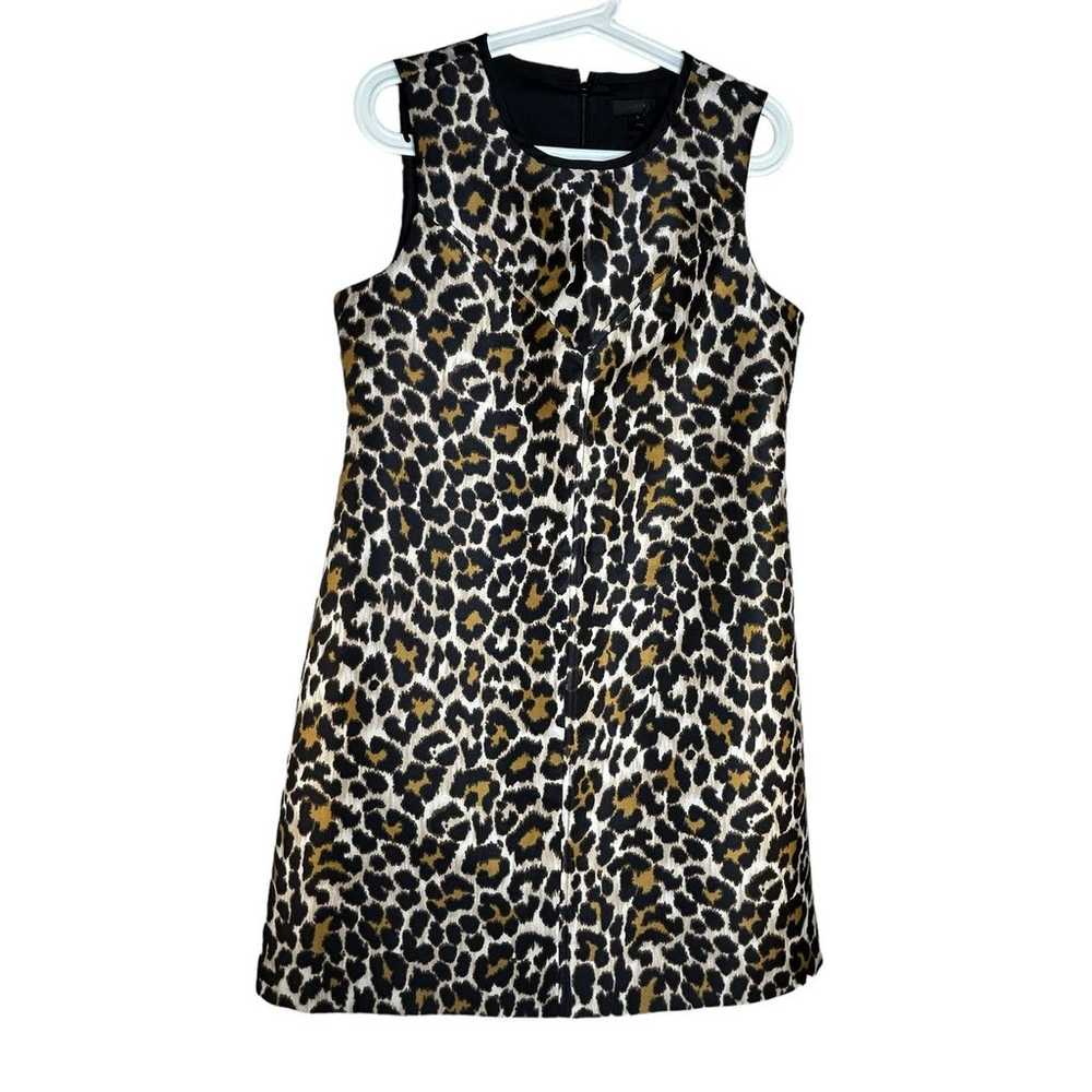 J.Crew Leopard Print Dress Size 8 Sleeveless Shif… - image 4