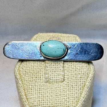 Vintage Sterling Silver 925 Turquoise Bezel Set S… - image 1