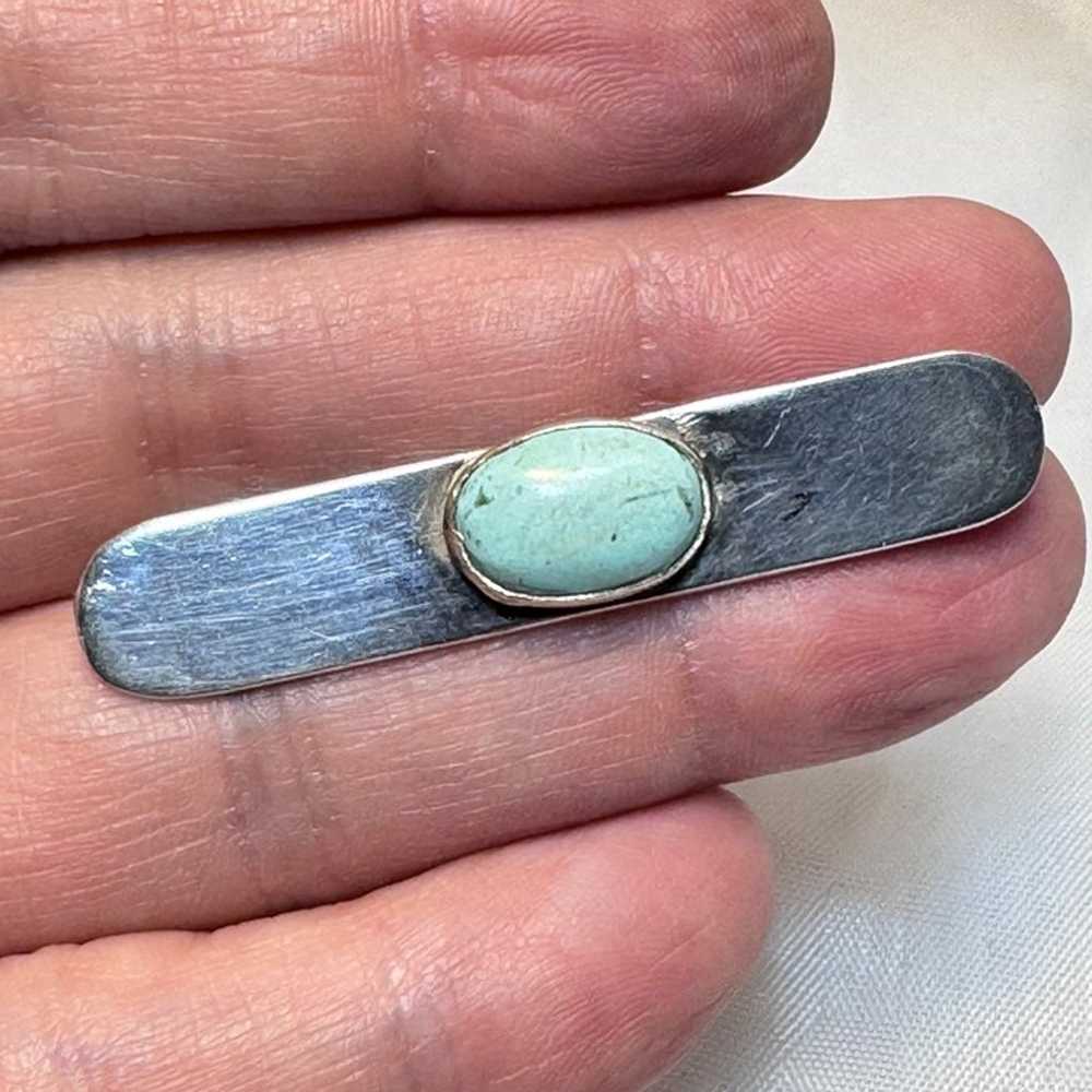 Vintage Sterling Silver 925 Turquoise Bezel Set S… - image 2