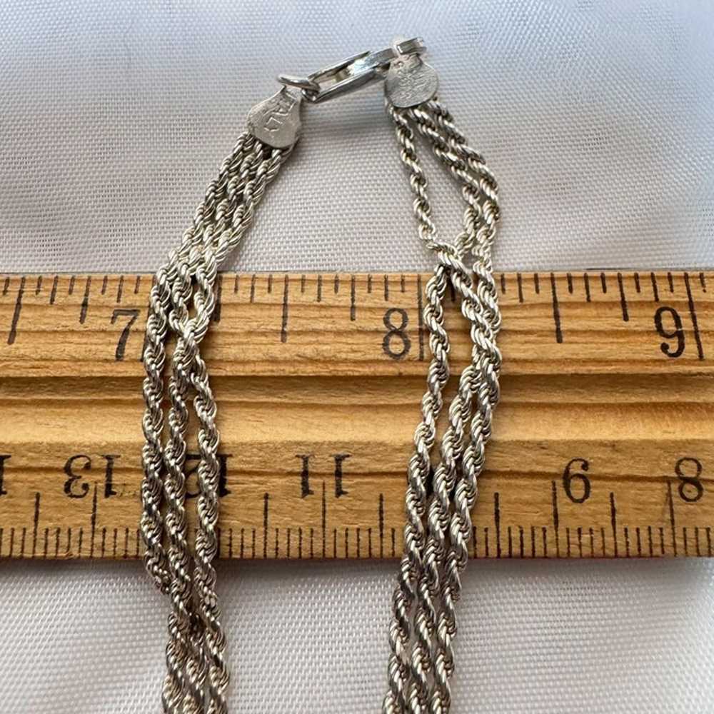 VTG Solid Sterling Silver 925 Triple Strand Rope … - image 4