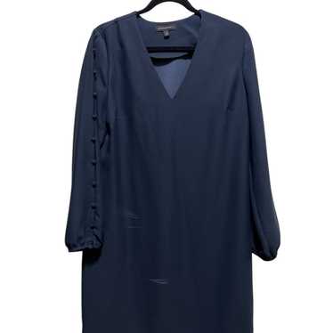 Banana Republic Navy Blue Dress with Button Sleeve