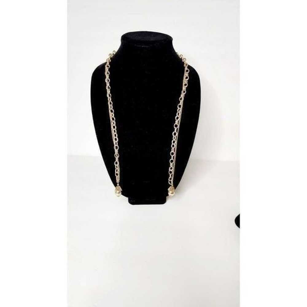 Vintage gold toggle tassel necklace - image 3