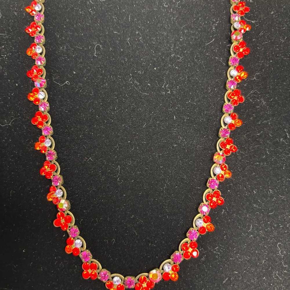 Sorrelli Red Pink Swarovski Crystal Necklace - image 1