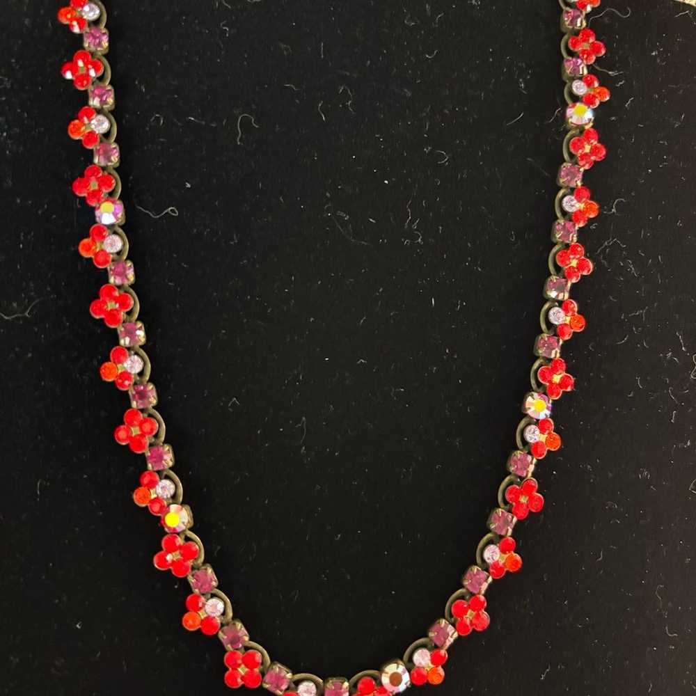 Sorrelli Red Pink Swarovski Crystal Necklace - image 2