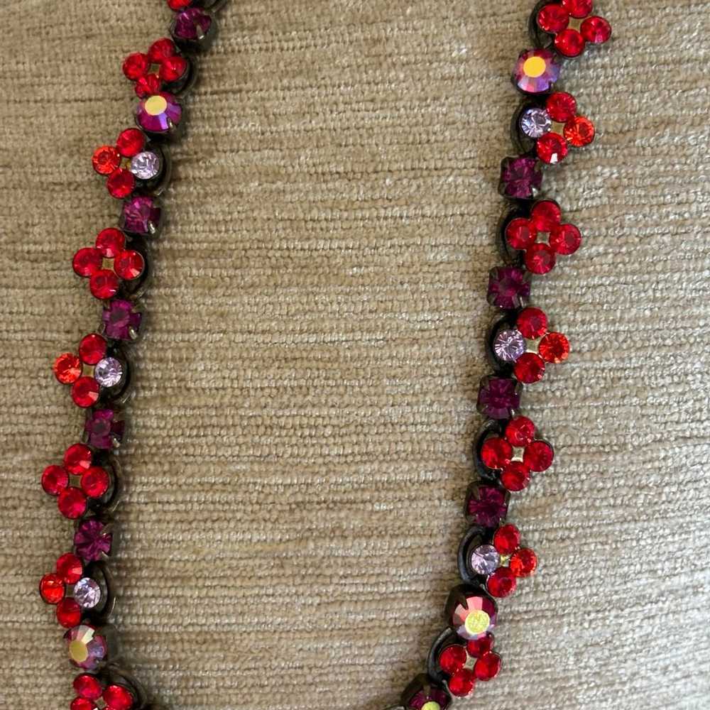 Sorrelli Red Pink Swarovski Crystal Necklace - image 9