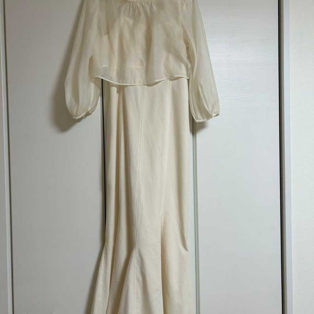 Ivory Cropped Top Long Dress - image 1