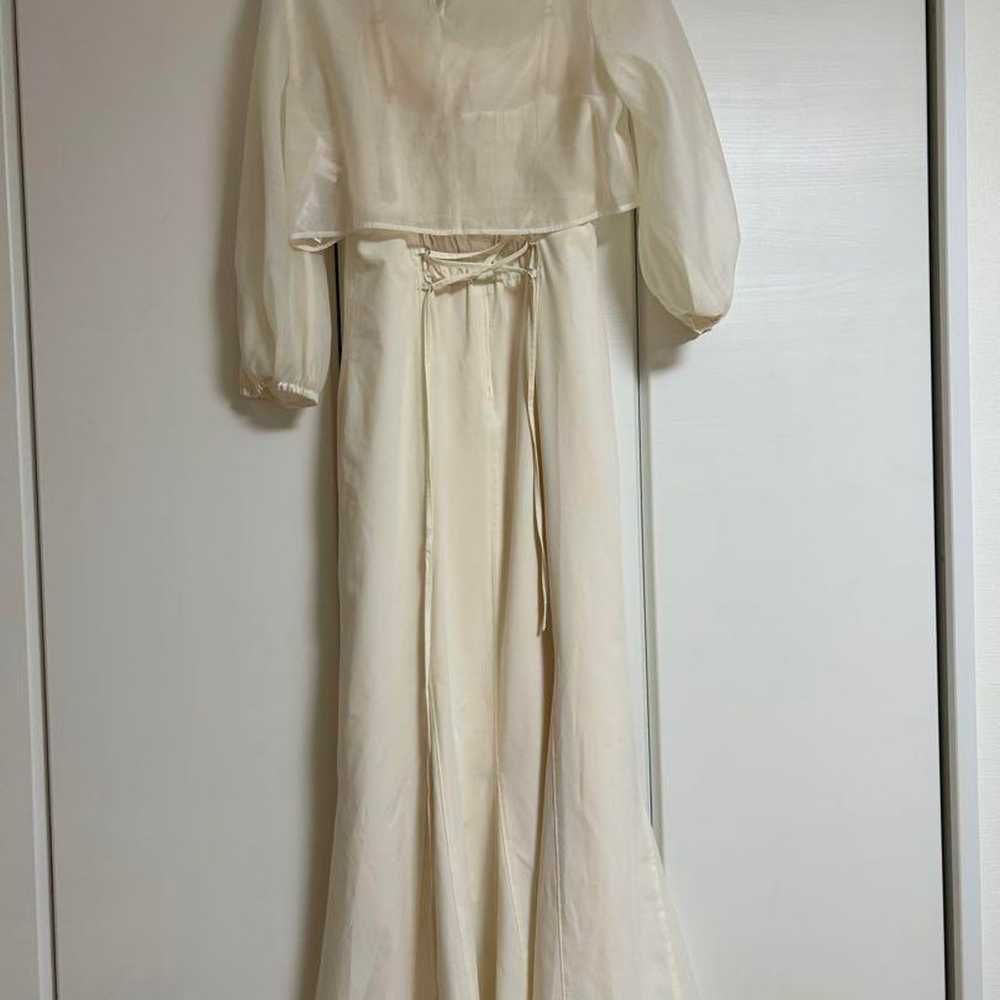 Ivory Cropped Top Long Dress - image 2