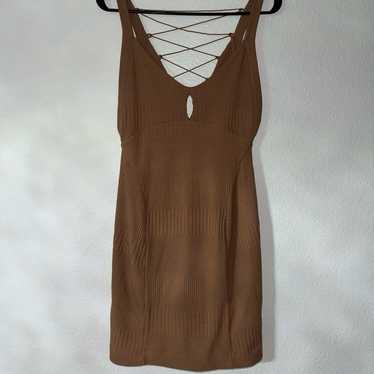 Free people - medium dress- brown- drawstring back