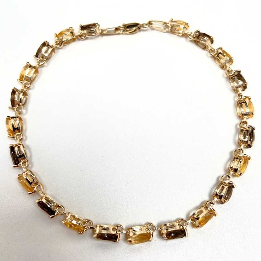 10k Solid Yellow Gold Genuine Citrine & Smoky Qua… - image 2