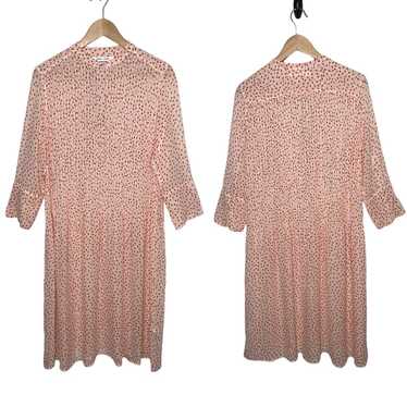 SAMSOE Elm Midi Shirt Dress Pink Pearl Drops Polka