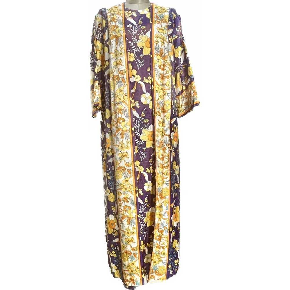 VTG Loungewear Layered Floral Wrap Dress & Coat R… - image 2