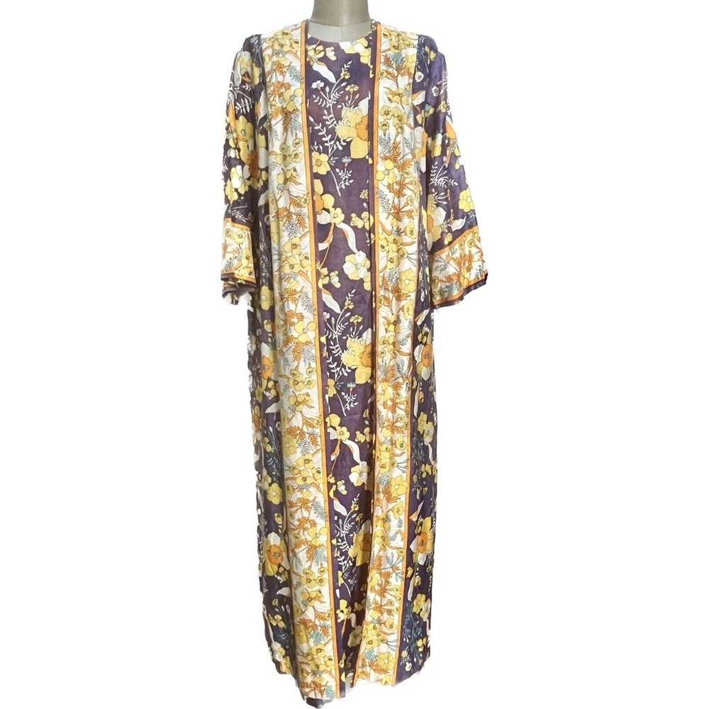 VTG Loungewear Layered Floral Wrap Dress & Coat R… - image 4