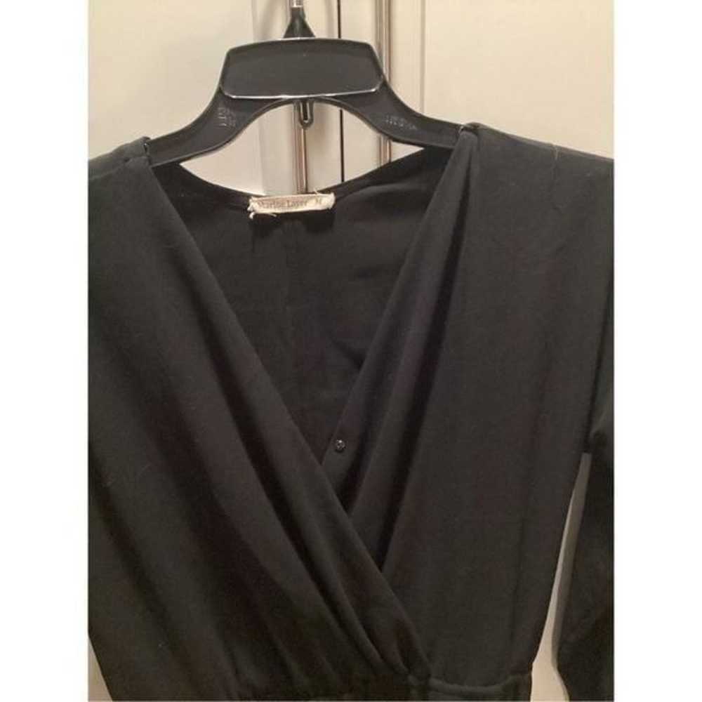 Marine Layer Nellie Black Crepe Jumpsuit Sz M Poc… - image 4