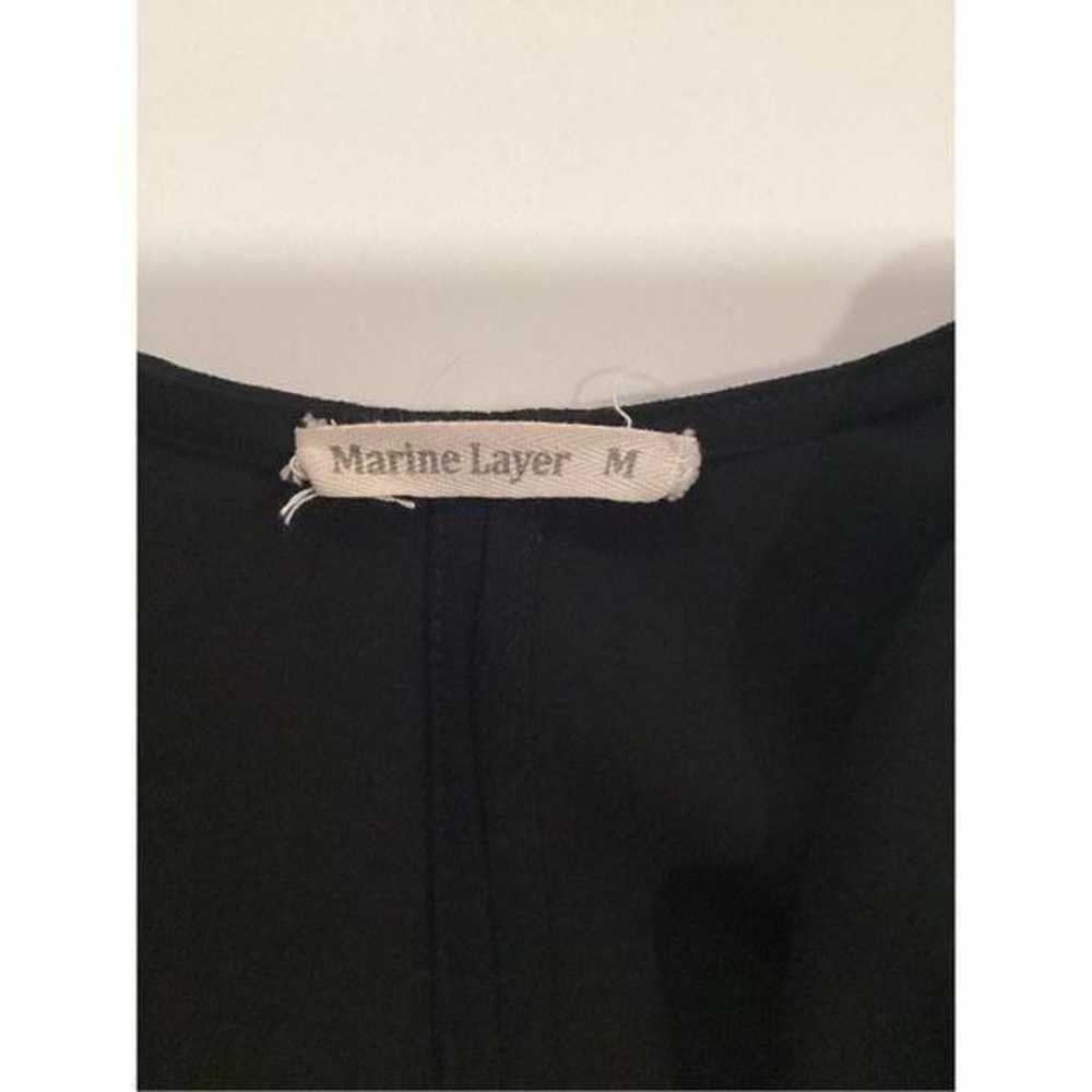 Marine Layer Nellie Black Crepe Jumpsuit Sz M Poc… - image 6