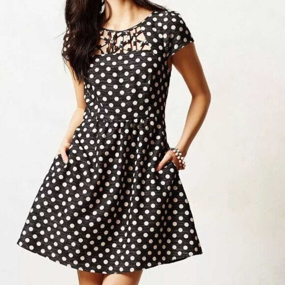 Anthropologie Nikola Dress Polka Dots Fit & Flare… - image 1