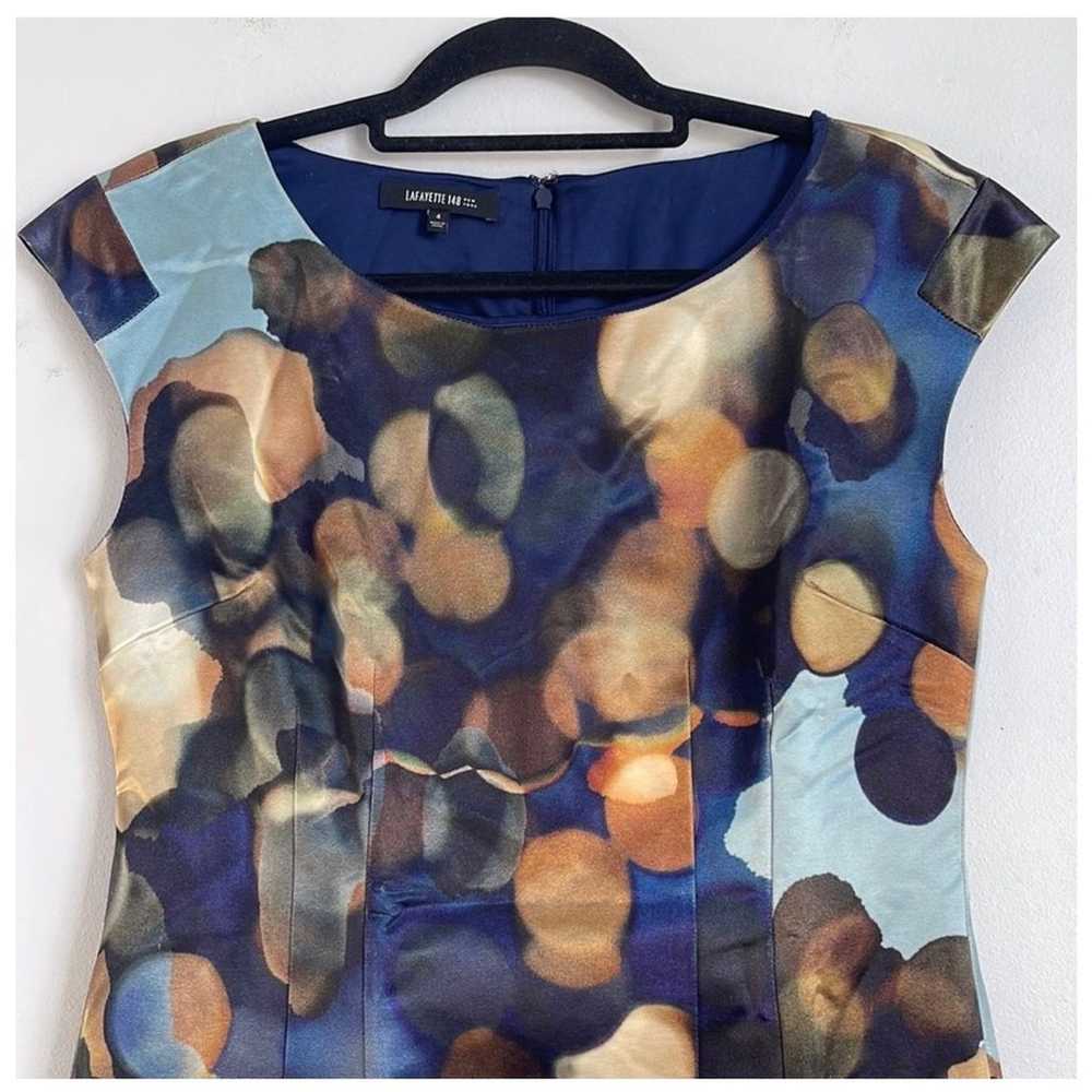 Lafayette 148 watercolor print cap sleeve career … - image 2