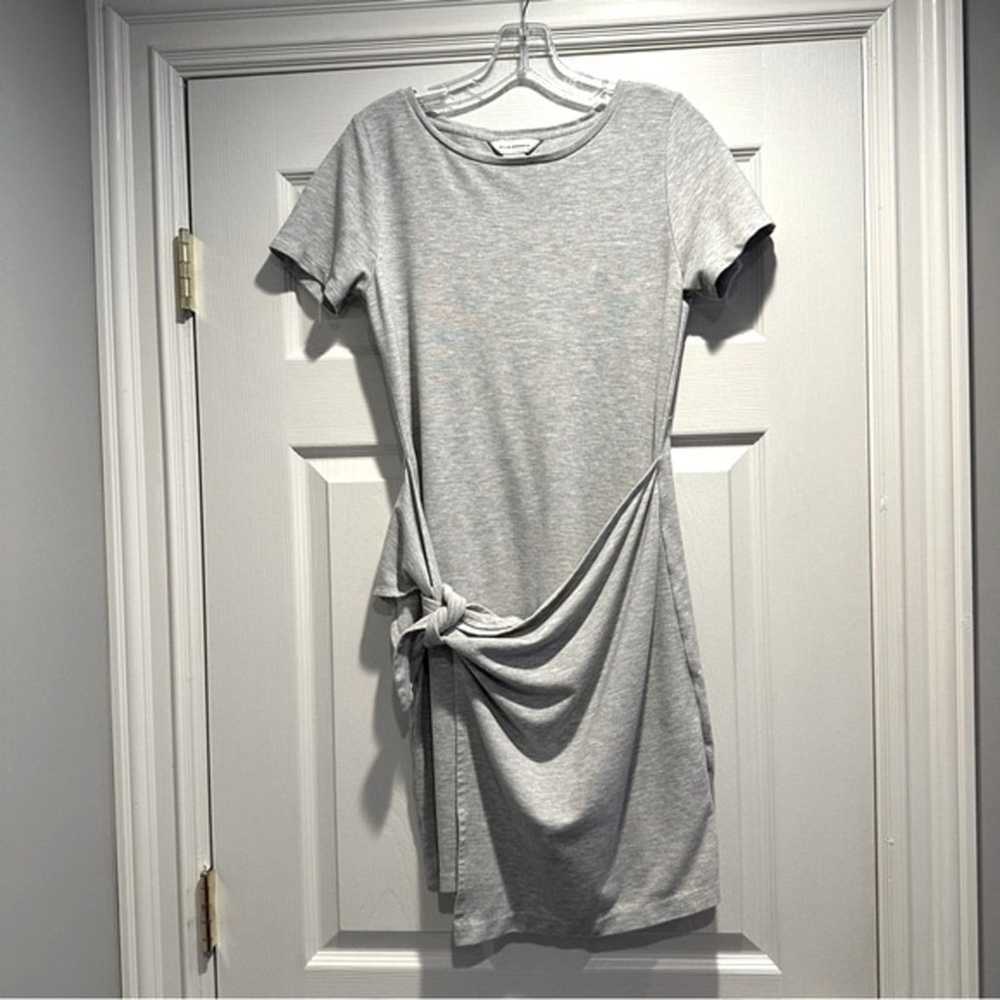 Club Monaco Twansia Grey Tie Front Dress Short Sl… - image 4