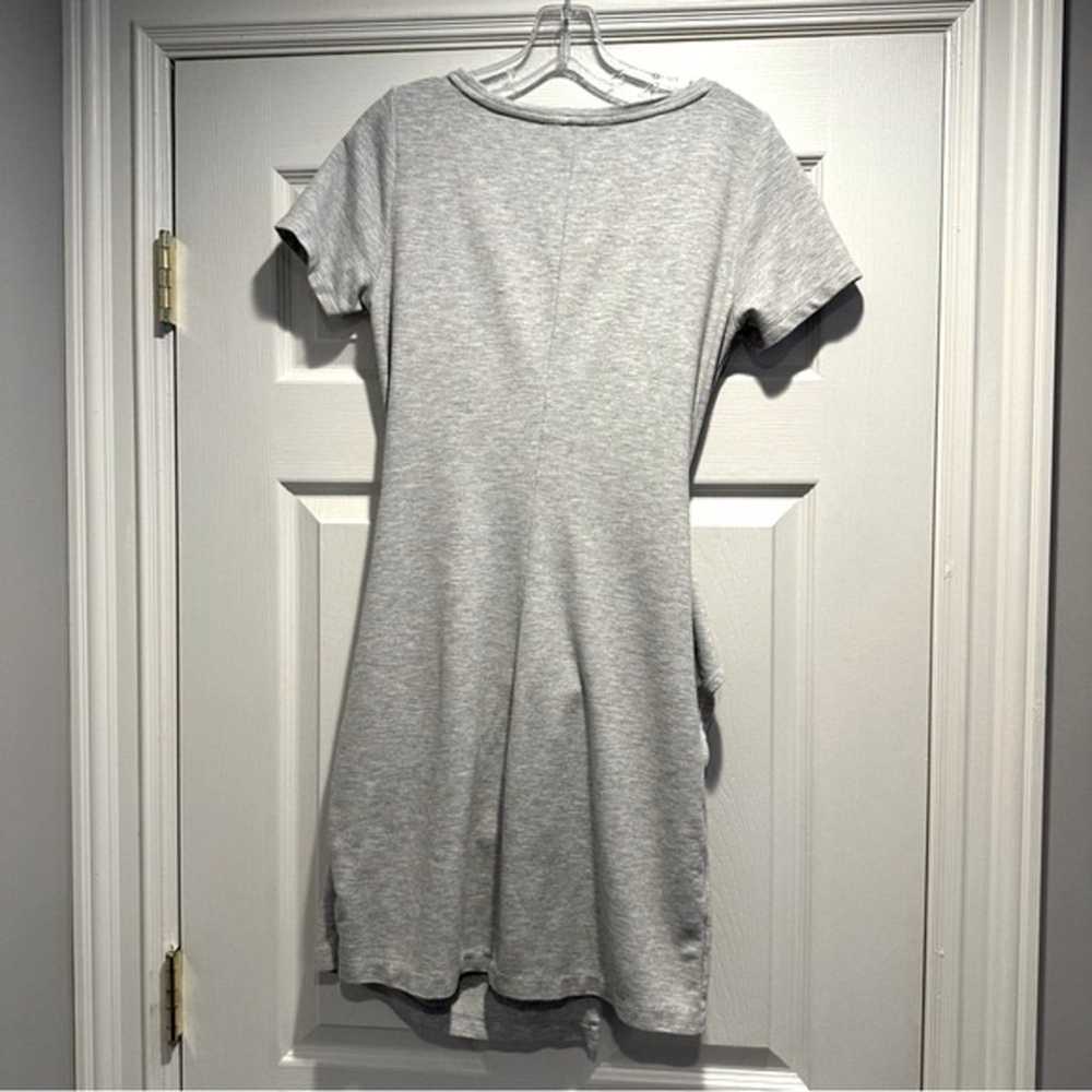 Club Monaco Twansia Grey Tie Front Dress Short Sl… - image 5