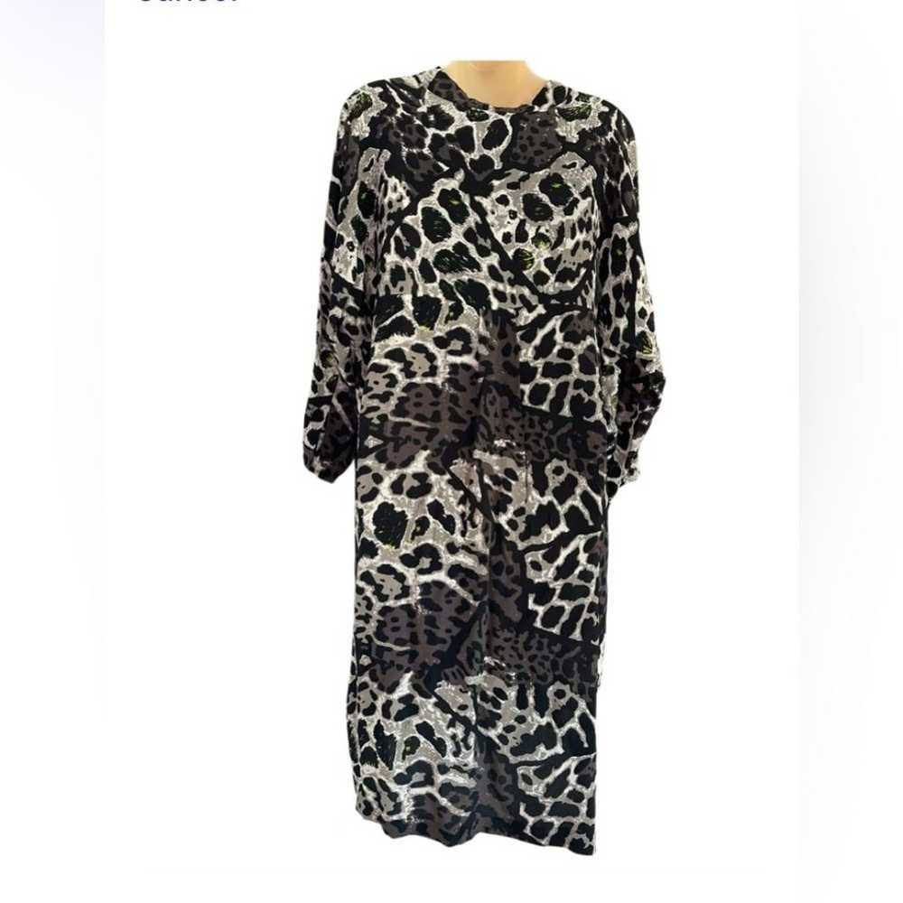 Masai Animal Print Shirt Dress Oversized Button F… - image 3