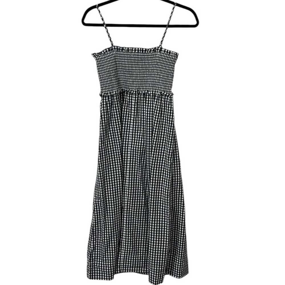 J. crew Smocked cotton poplin midi dress in gingh… - image 2