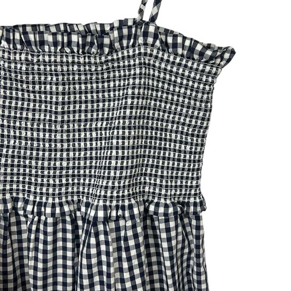 J. crew Smocked cotton poplin midi dress in gingh… - image 3