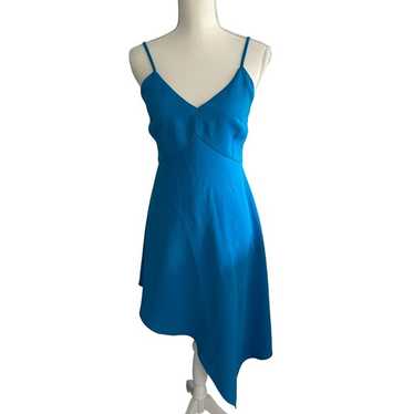 ALICE + OLIVIA Blue Asymmetrical Cocktail Dress S… - image 1