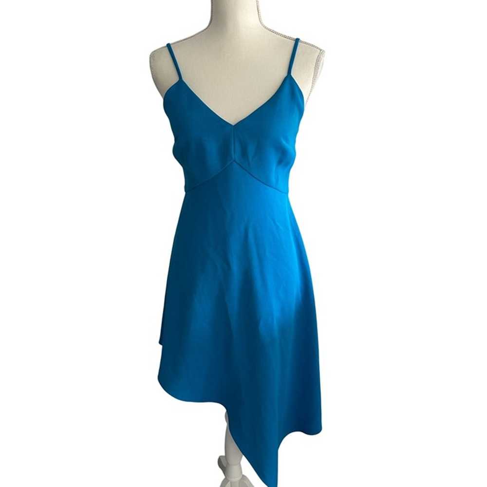 ALICE + OLIVIA Blue Asymmetrical Cocktail Dress S… - image 3