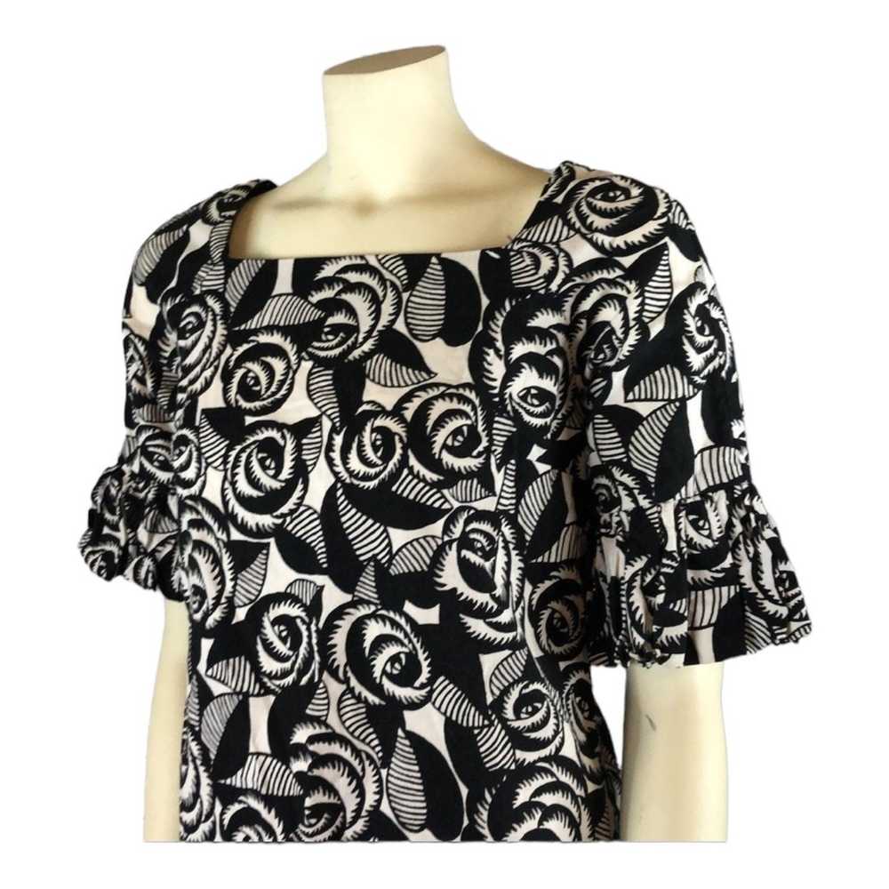 Ivy Jane black & white floral bell short sleeved … - image 4